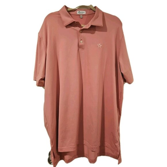 Peter Millar Summer Comfort Men’s Performance Golf Polo Blush Pink XL Classic - Picture 2 of 9